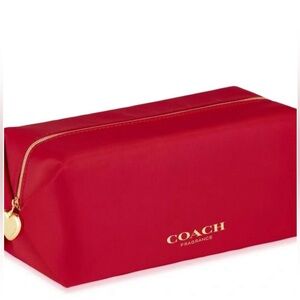 ** SALE ** Red satin Coach makeup / cosmetic bag